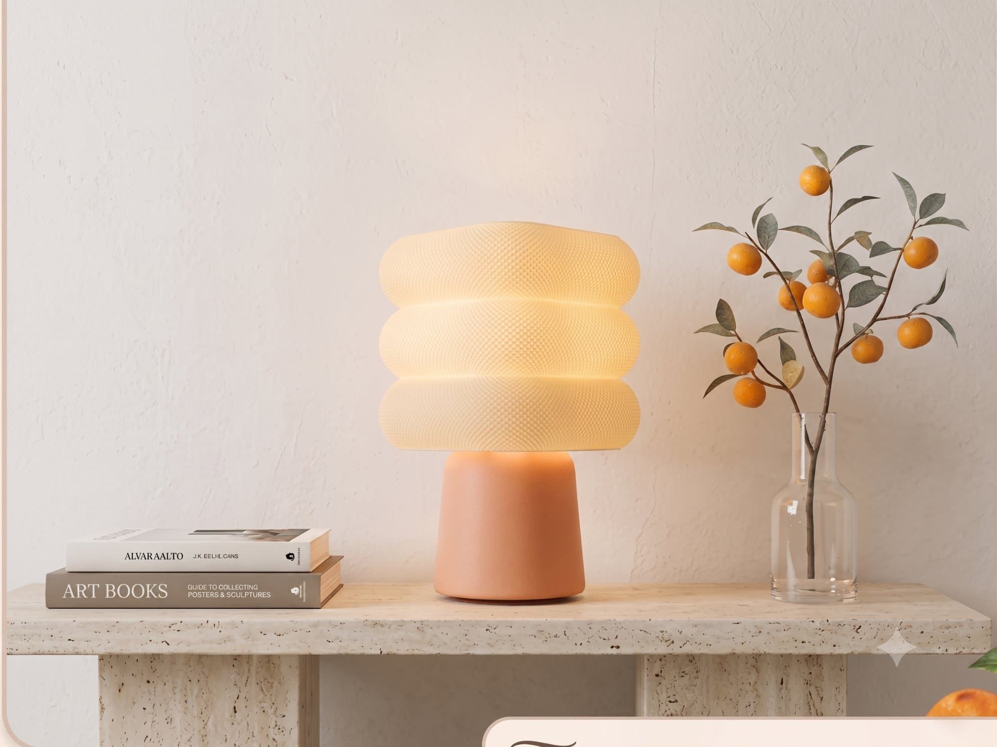 Terracotta Scallop Table Lamp