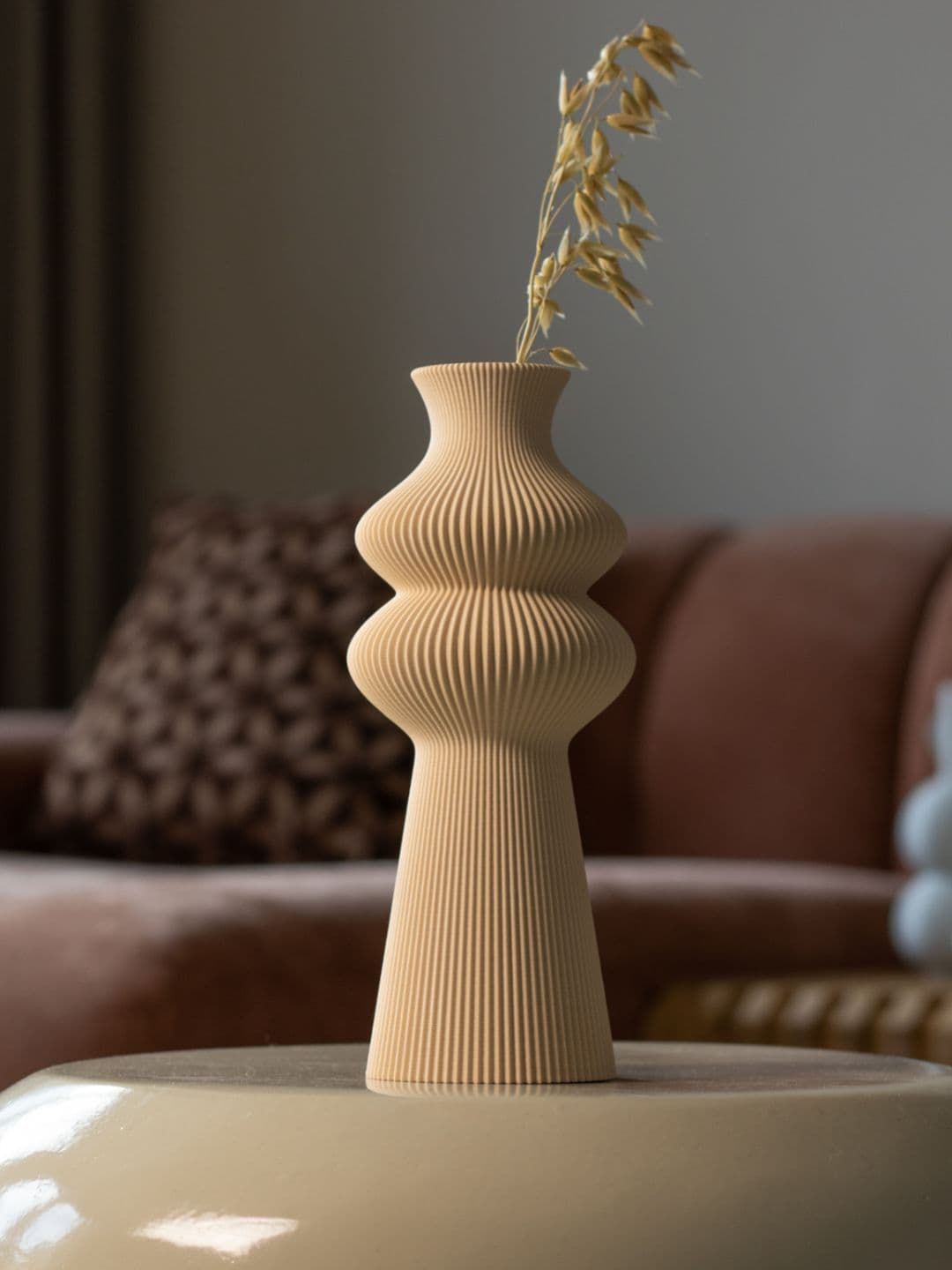 Oatmeal Ripple Vase